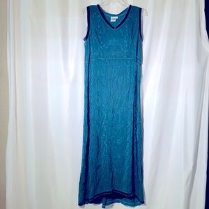 JOHNNY WAS Blue-green Boho Maxi Dress Medium